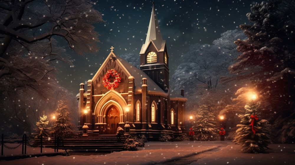 Christmas church architecture building spirituality. AI generated Image by rawpixel.