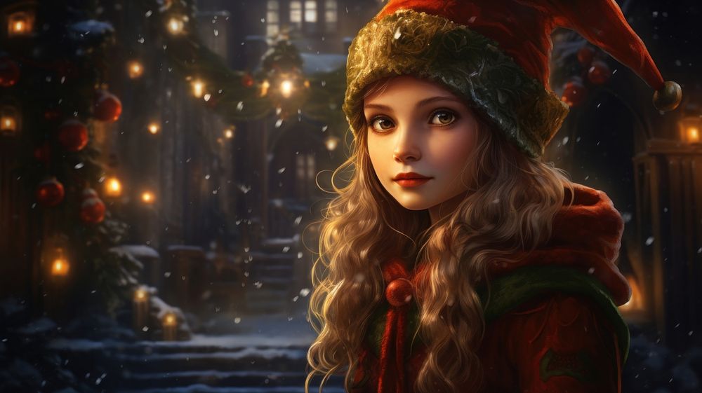 Christmas elf wallpaper portrait photo architecture. AI generated Image by rawpixel.