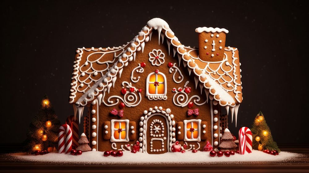 Christmas gingerbread house wallpaper christmas | Free Photo - rawpixel