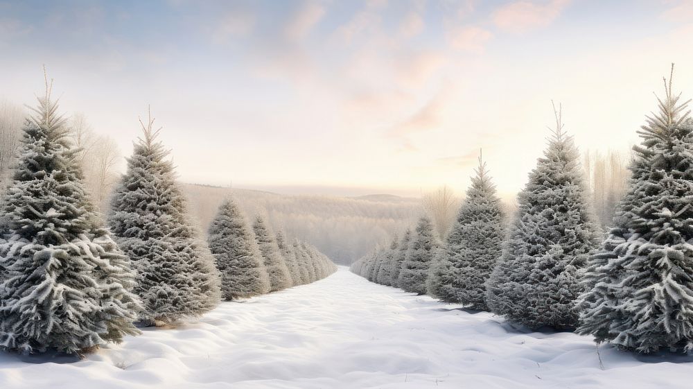 Christmas tree farm landscape christmas | Free Photo - rawpixel