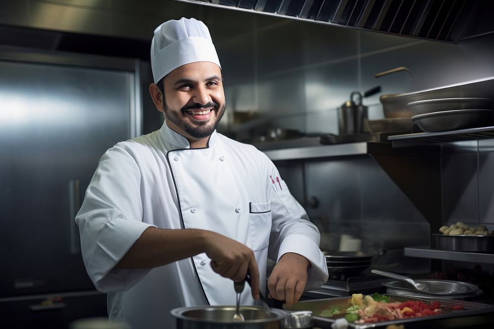 United Arab Emirates chef cooking kitchen adult. AI generated Image by rawpixel.