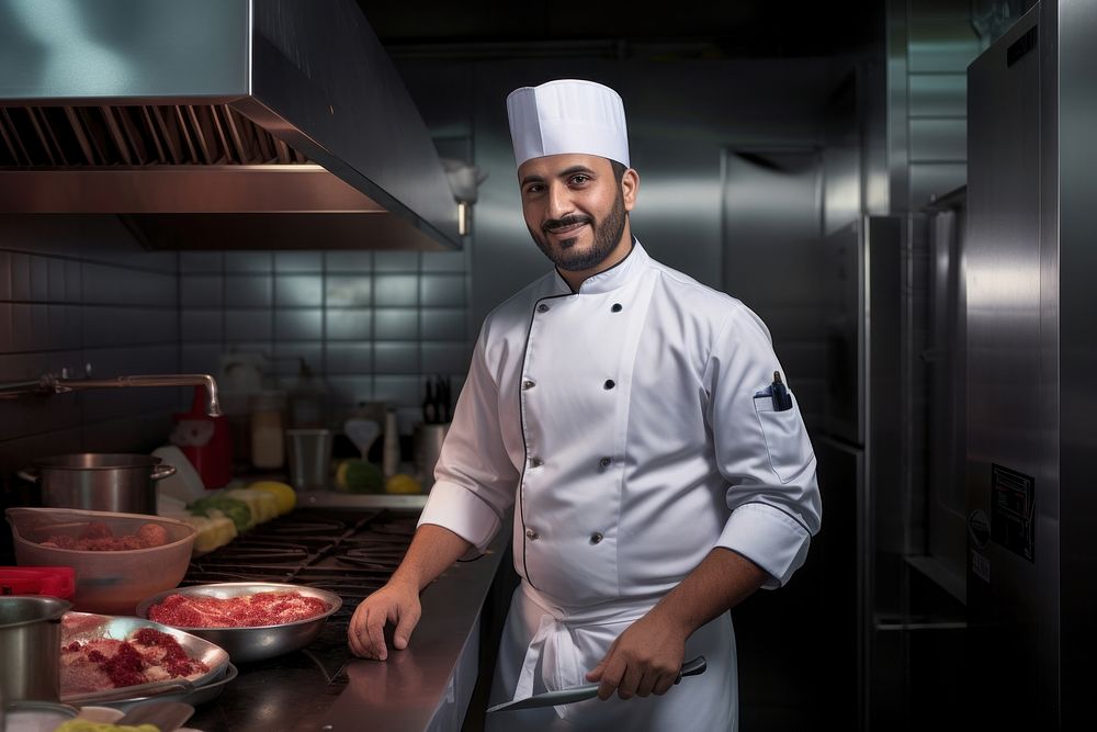 United Arab Emirates chef kitchen cooking adult. AI generated Image by rawpixel.