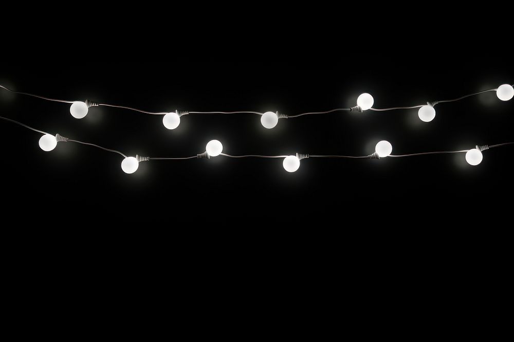 Christmas light line lighting white black. AI generated Image by rawpixel.