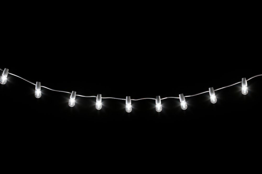 Christmas light line lighting night black background. AI generated Image by rawpixel.