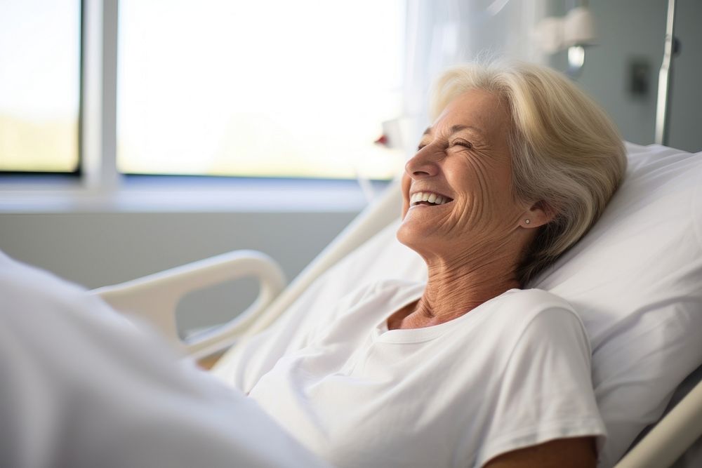 Female patient hospital adult happy. AI generated Image by rawpixel.
