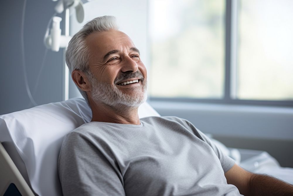 Male patient adult smile happy. AI generated Image by rawpixel.