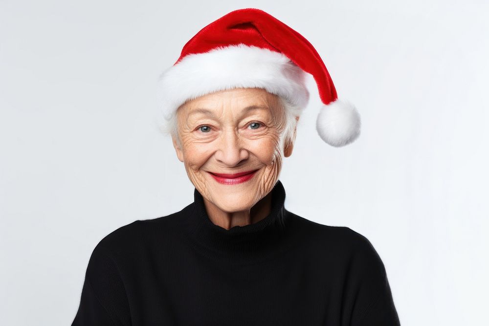 Wearing christmas hat photography portrait sweater. AI generated Image by rawpixel.