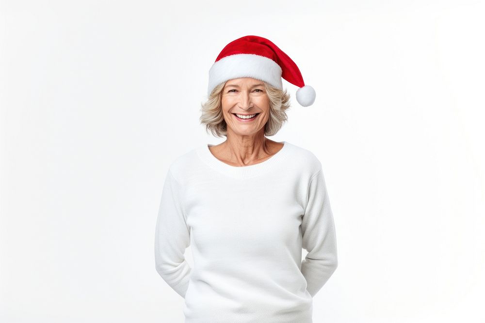 Wearing christmas hat sweater photography portrait. AI generated Image by rawpixel.