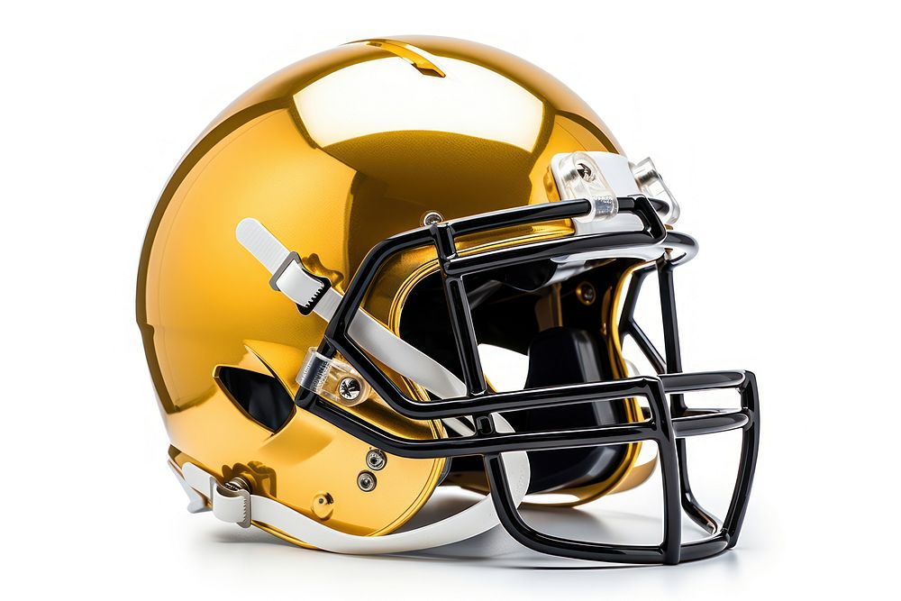Football helmet sports gold white background. AI generated Image by rawpixel.