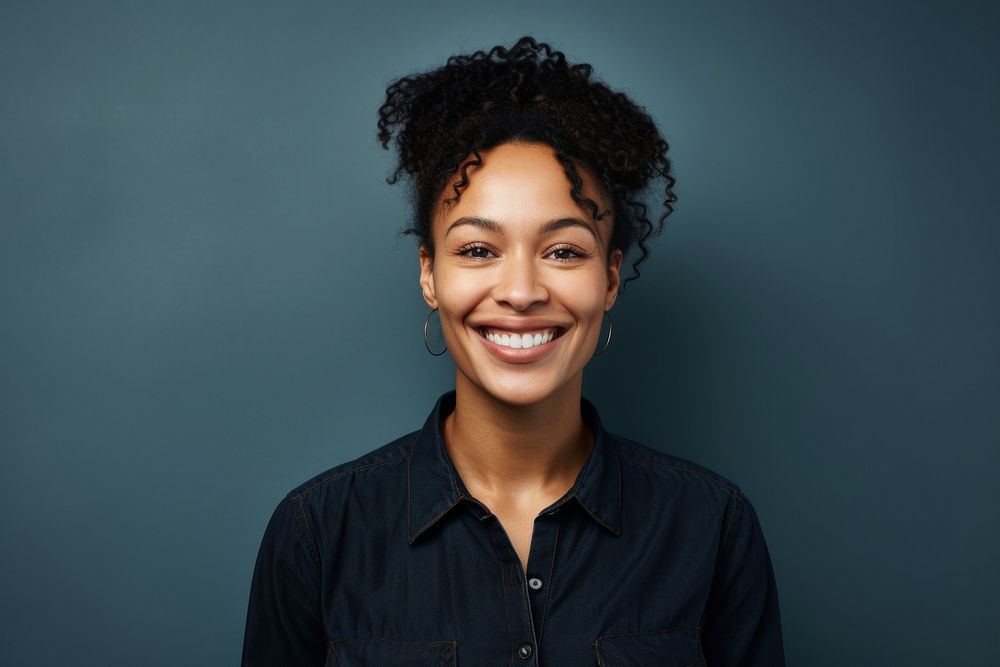 African american woman portrait black smile. AI generated Image by rawpixel.