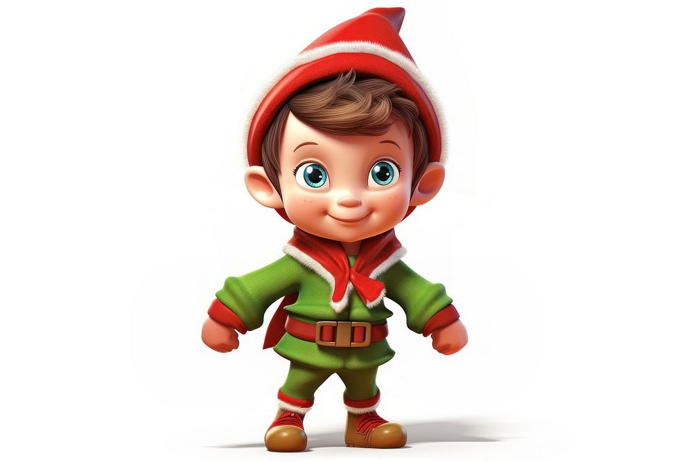Toy elf white background representation. AI generated Image by rawpixel.