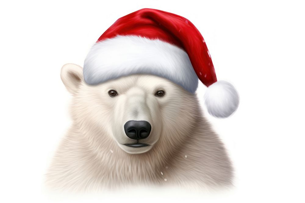 Polar bear santa mammal animal dog. AI generated Image by rawpixel.