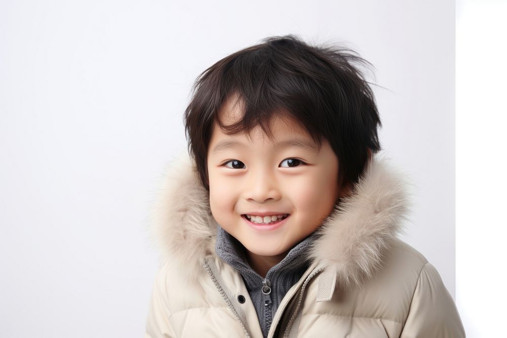 Asian boy smiling portrait jacket smile. AI generated Image by rawpixel.
