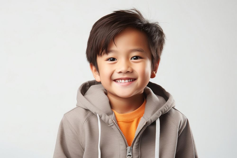 Asian boy smiling portrait child smile. AI generated Image by rawpixel.
