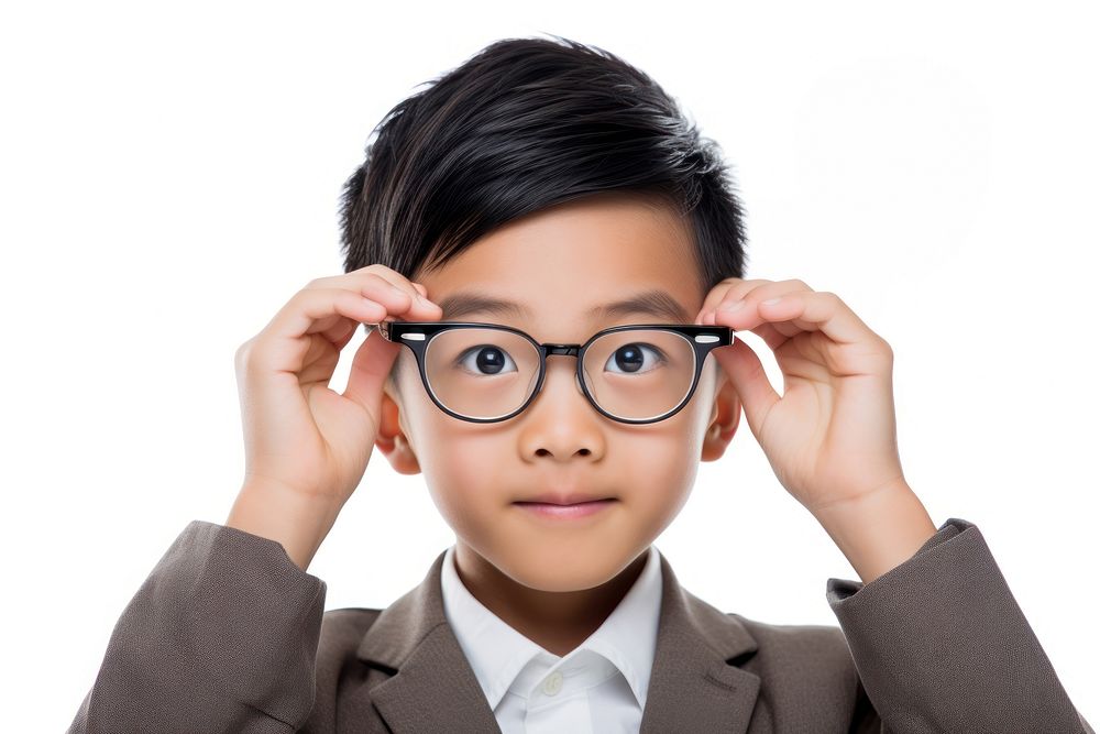 Young asian boy glasses portrait adult. AI generated Image by rawpixel.