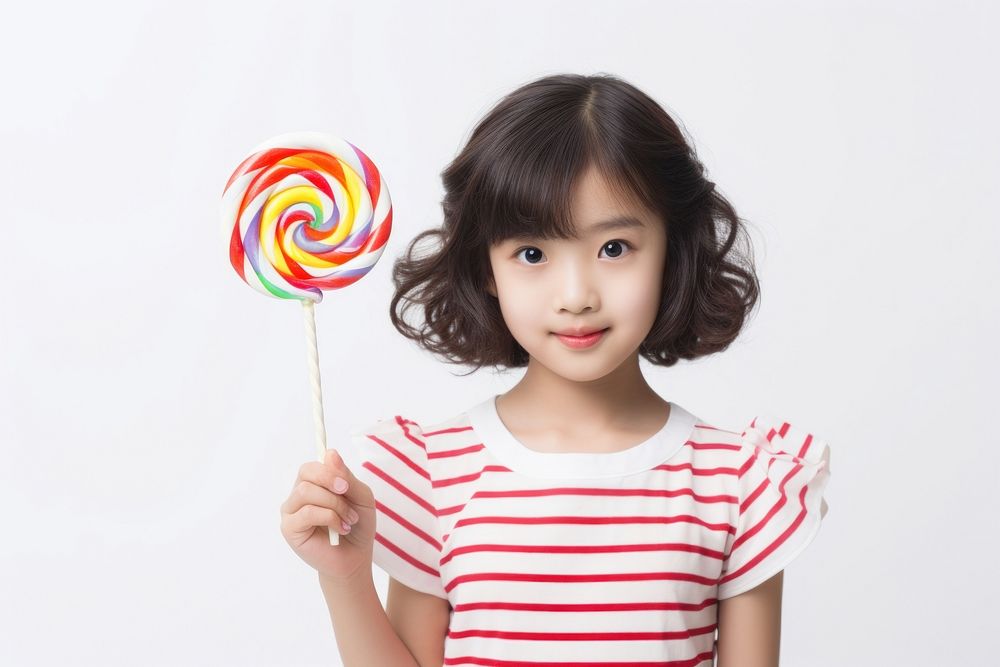Girl holds lolipop lollipop candy child. AI generated Image by rawpixel.