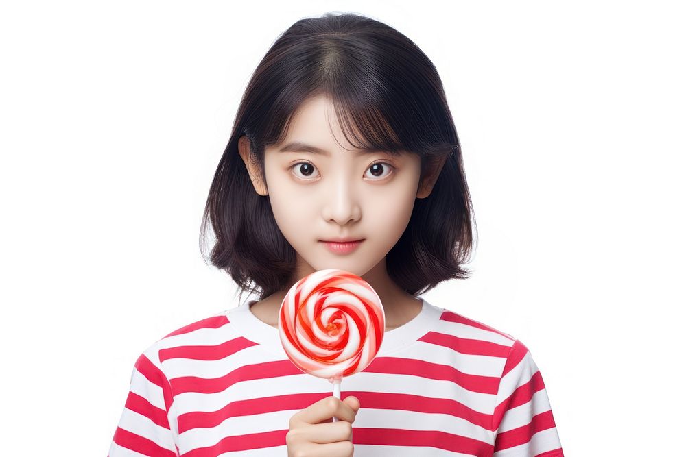 Girl holds lolipop lollipop candy food. AI generated Image by rawpixel.