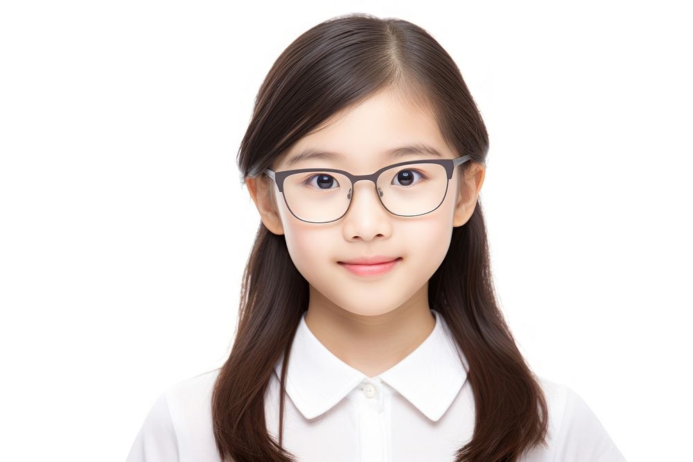 Young asian girl glasses portrait photo. AI generated Image by rawpixel.