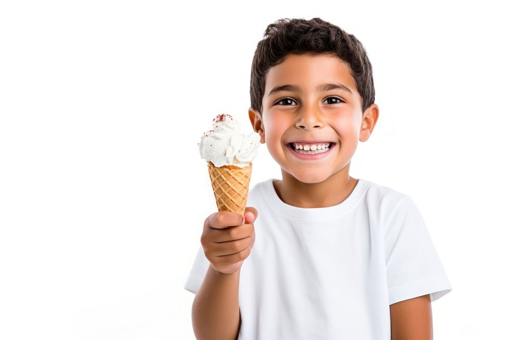 Boy holding dessert child cream. AI generated Image by rawpixel.