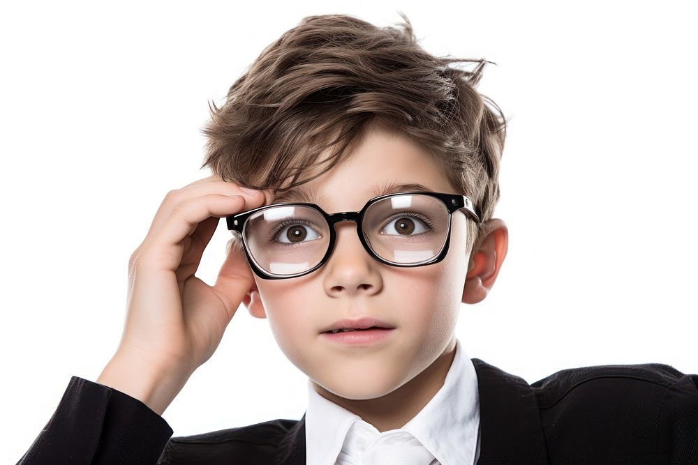 Young boy glasses portrait adult. AI generated Image by rawpixel.
