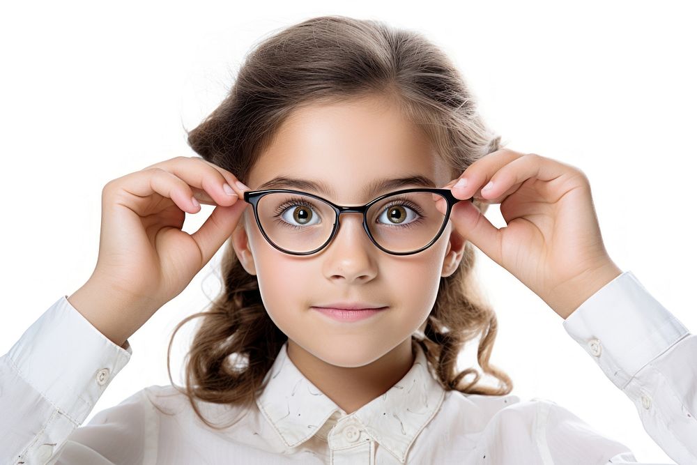 Young girl glasses portrait photo. AI generated Image by rawpixel.