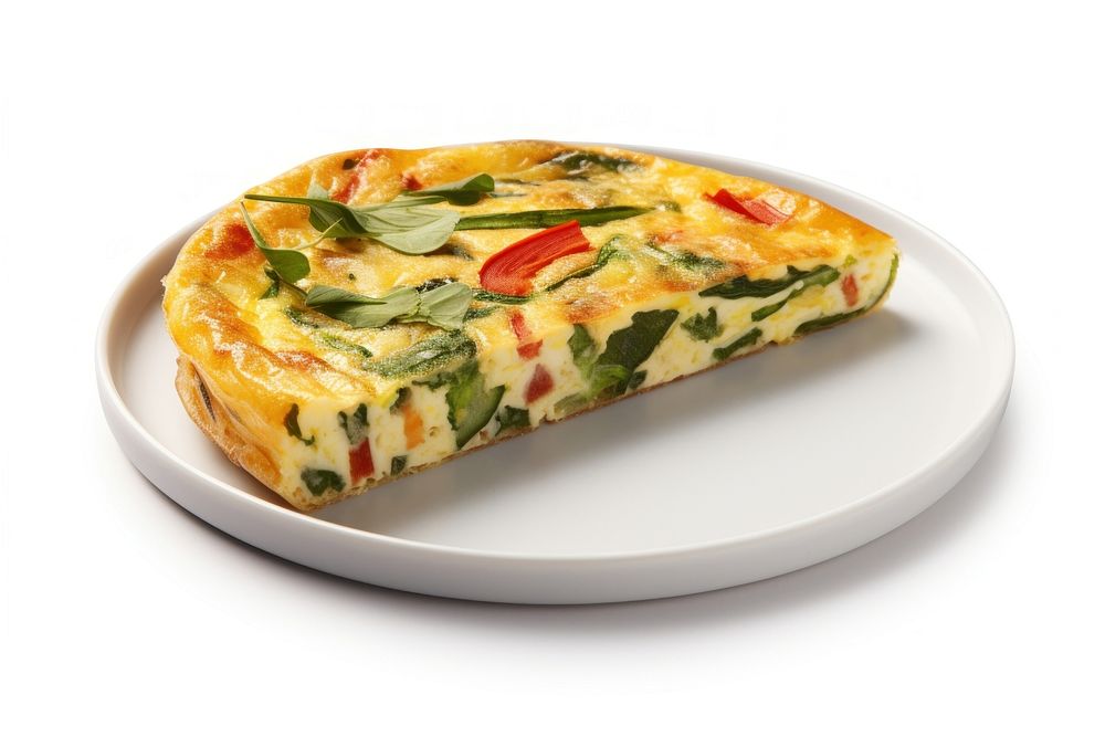 Frittata pizza plate food. AI generated Image by rawpixel.