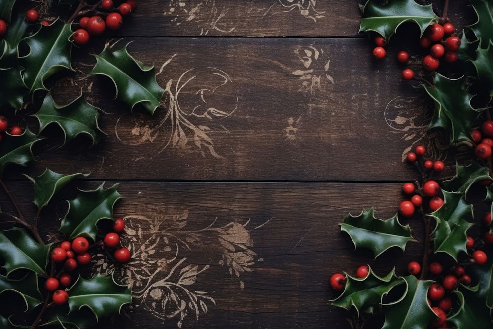 Christmas leaf backgrounds holly. AI generated Image by rawpixel.
