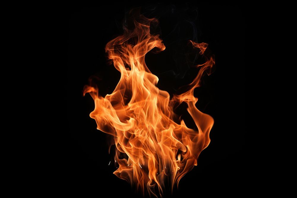Fire bonfire black background illuminated. AI generated Image by rawpixel.
