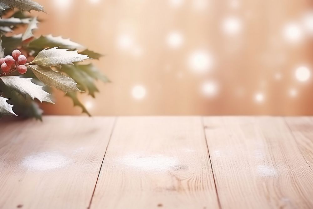 Christmas wood backgrounds leaf. AI generated Image by rawpixel.