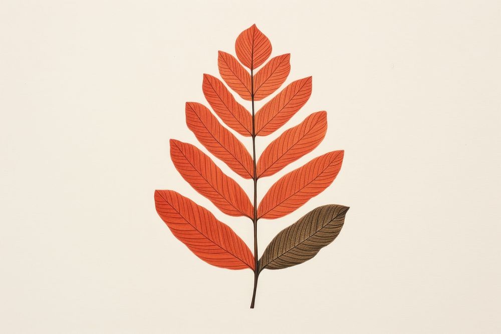 Leaf chestnut plant art calligraphy. AI generated Image by rawpixel.