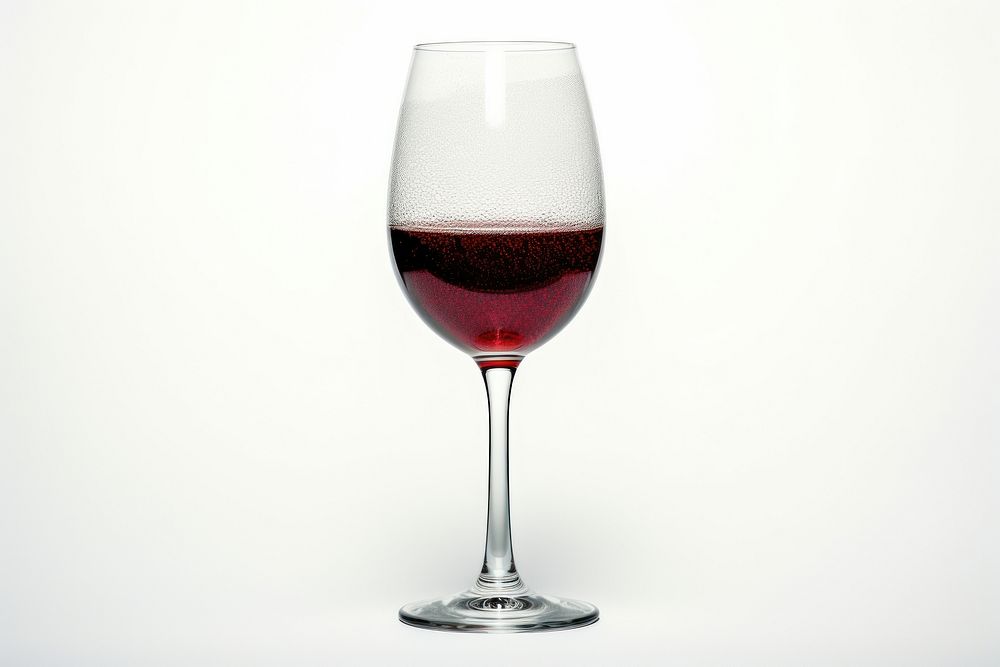 Wine glass half full drink white background refreshment. AI generated Image by rawpixel.