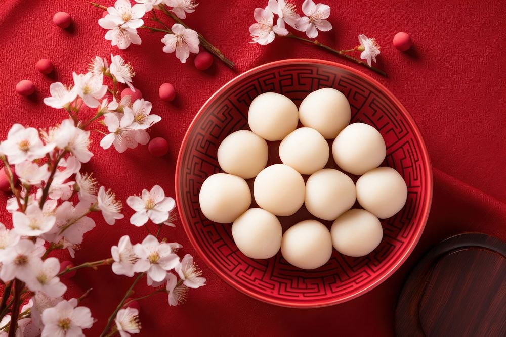Tang Yuan tradition flower plant. AI generated Image by rawpixel.