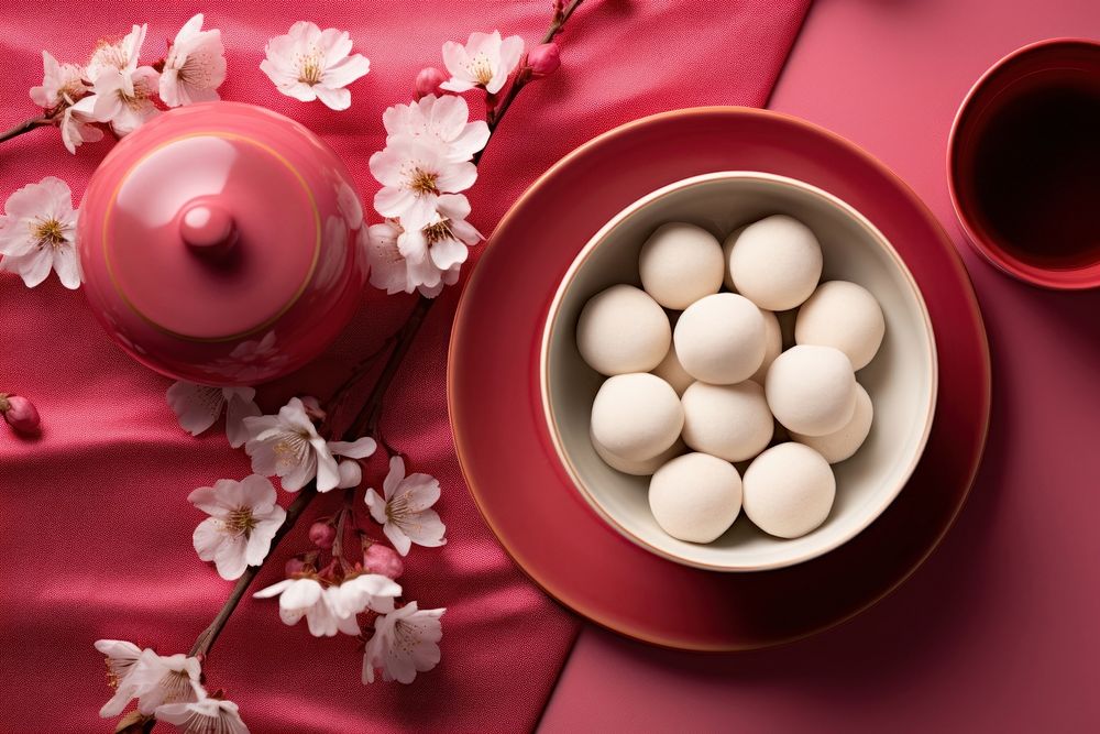 Tang Yuan flower tradition plant. AI generated Image by rawpixel.