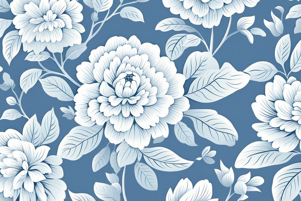 Cute wallpaper monochrome pattern flower. AI generated Image by rawpixel.