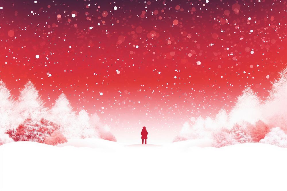 Santa red silhouette snow outdoors winter. AI generated Image by rawpixel.