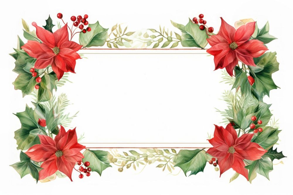 Vintage Christmas frame christmas pattern flower. AI generated Image by rawpixel.