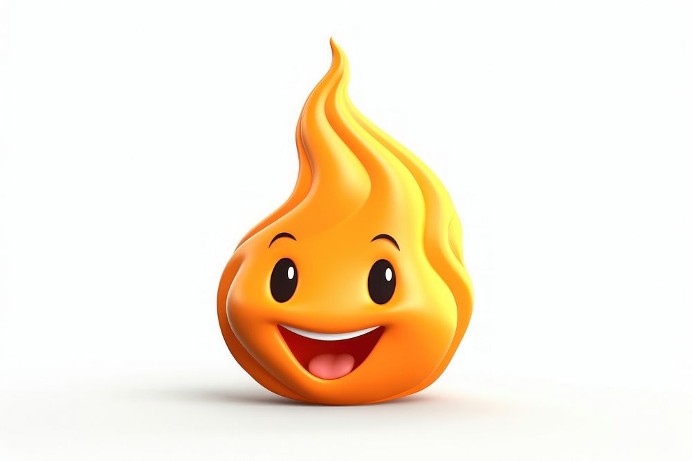 Fire white background anthropomorphic confectionery. AI generated Image by rawpixel.