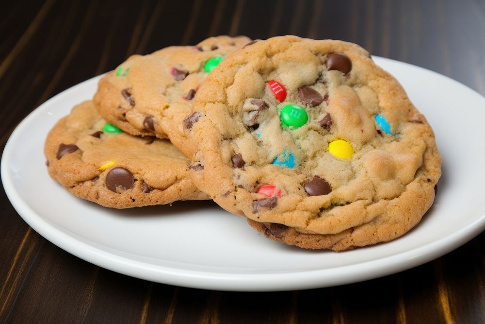 Candy cookie biscuit plate food. AI generated Image by rawpixel.
