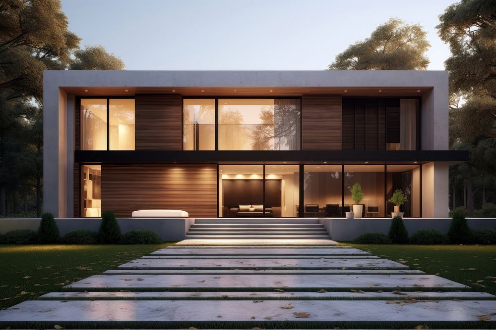 Minimalist house architecture building villa. AI generated Image by rawpixel.