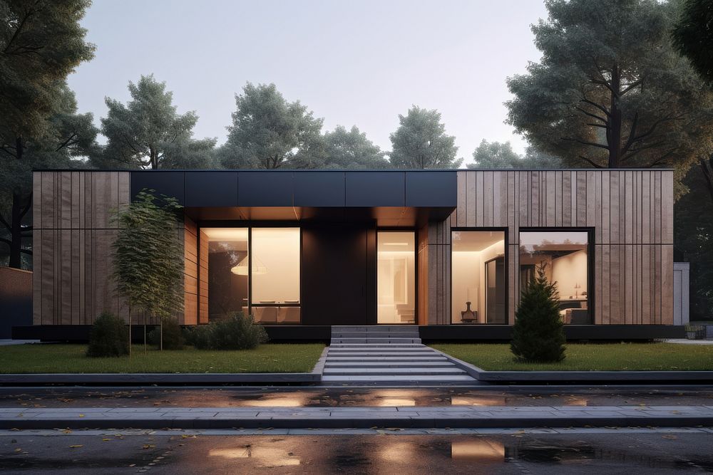 Minimalist house architecture building outdoors. AI generated Image by rawpixel.