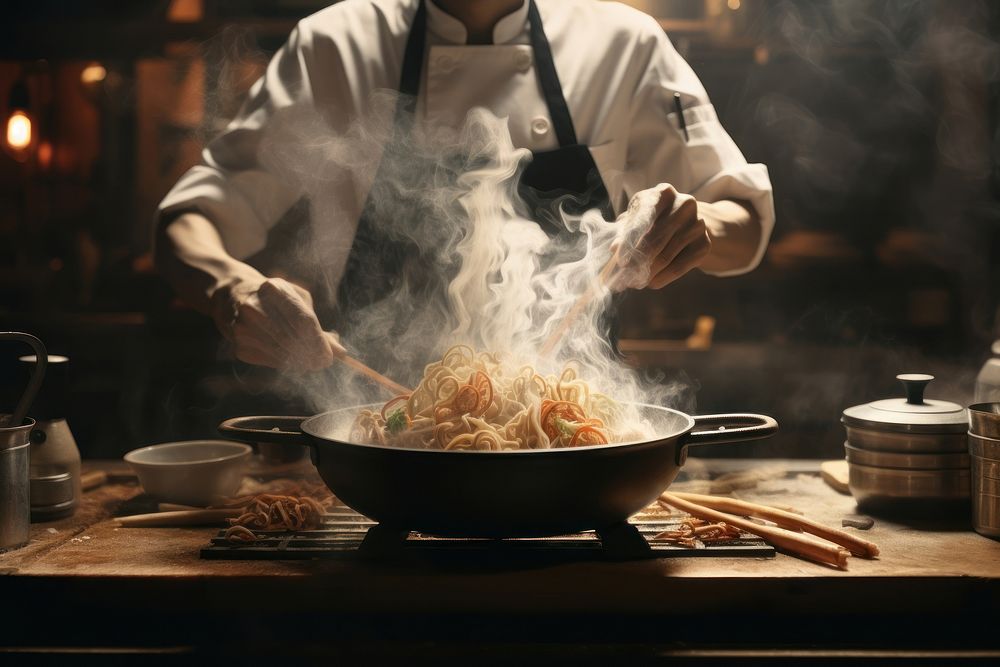 Cooking food chef restaurant. AI generated Image by rawpixel.