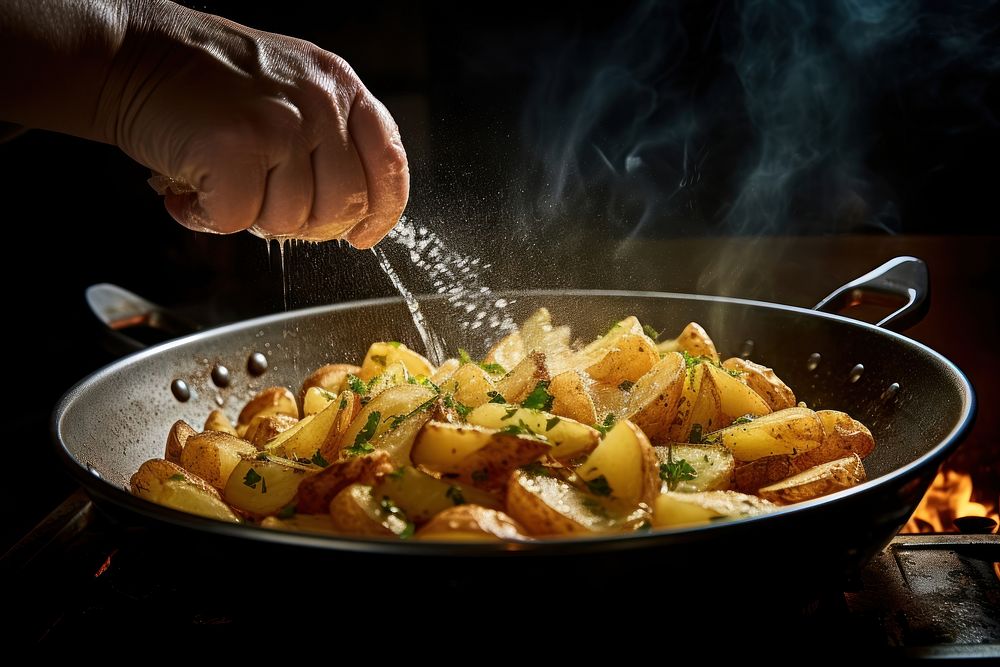 Frying cooking chef pan. AI generated Image by rawpixel.