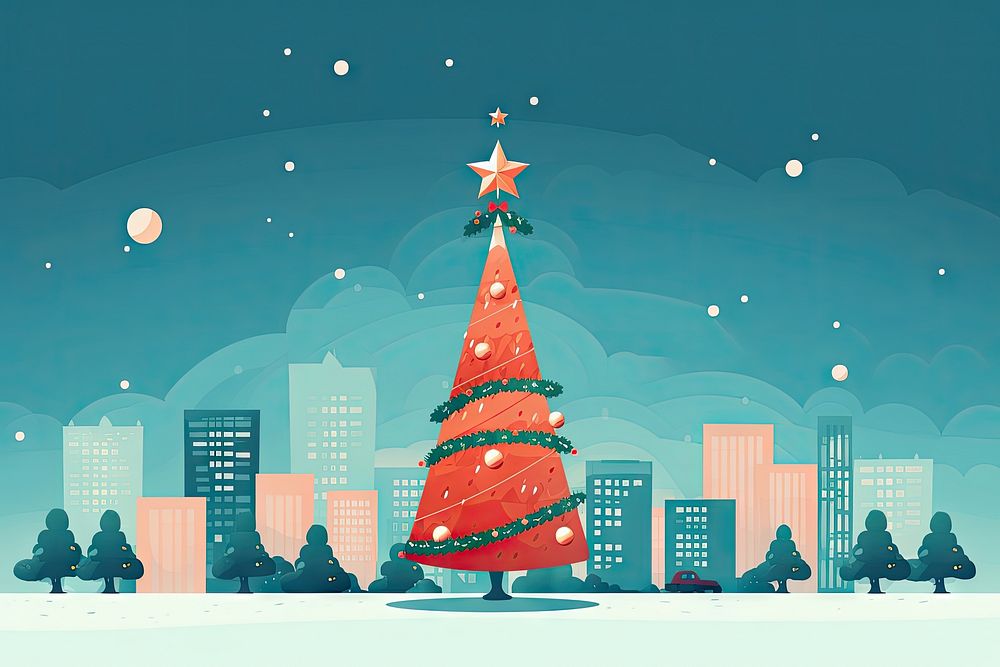 Christmas city architecture building. AI generated Image by rawpixel.