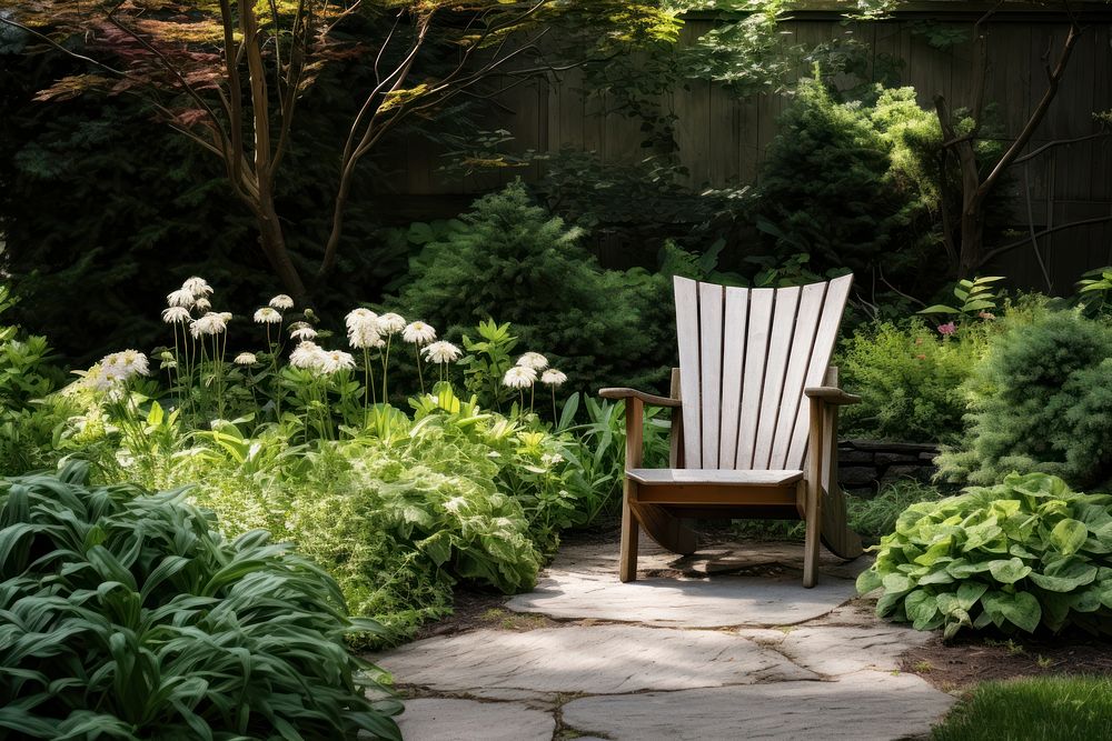 Garden backyard chair architecture. AI generated Image by rawpixel.