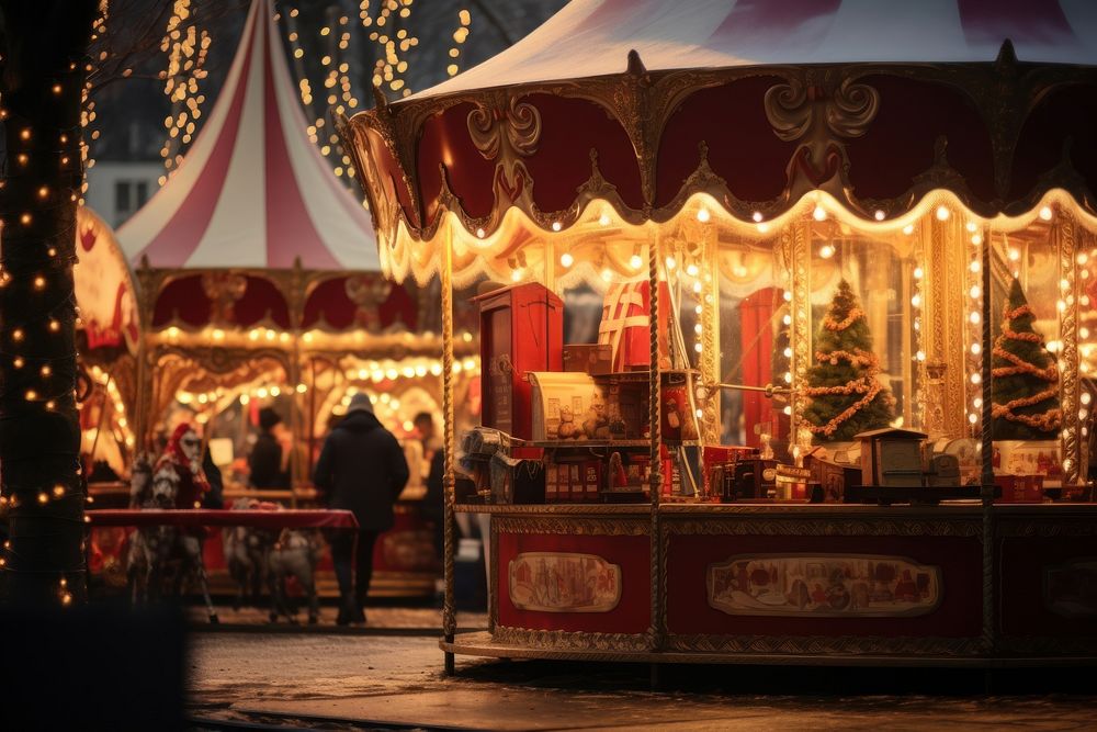Christmas market christmas carousel mammal. AI generated Image by rawpixel.
