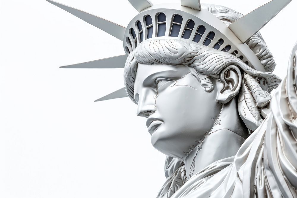 New york sculpture statue white. AI generated Image by rawpixel.