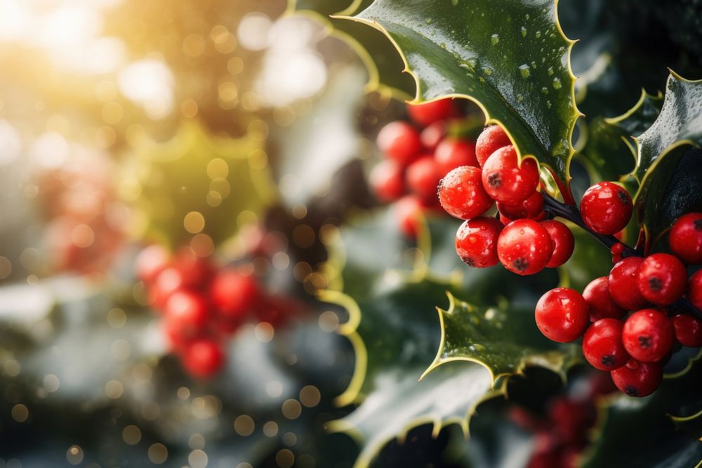 Christmas holly outdoors nature plant. AI generated Image by rawpixel.