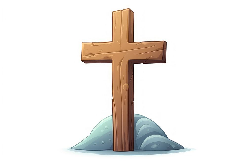 Cross crucifix cartoon symbol. AI generated Image by rawpixel.