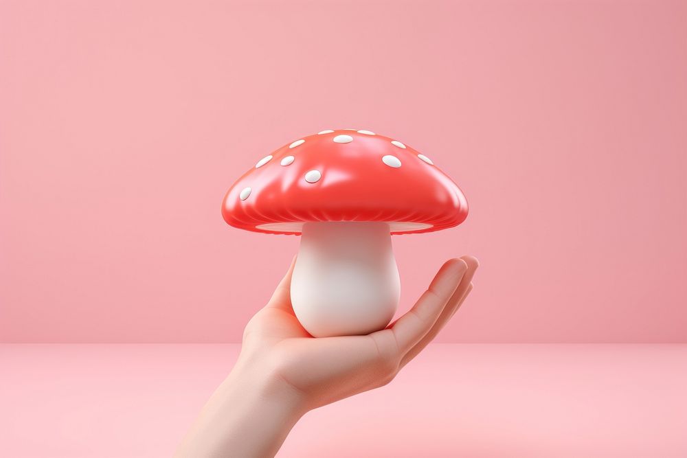 Mushroom holding agaric fungus. AI generated Image by rawpixel.