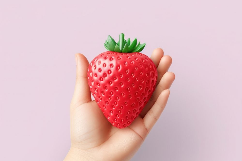 Strawberry strawberry holding fruit. AI generated Image by rawpixel.